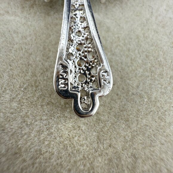 Silver-Tone‎ Cross Pendant With Blue & Clear Cubic Zirconia Accents - Picture 5 of 7